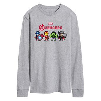 Men's Marvel The Avengers 8-Bit Long Sleeve Graphic Tee