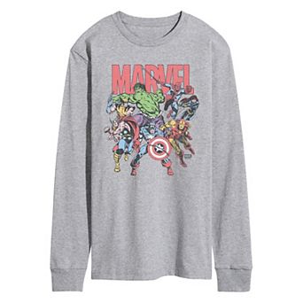 Men's Marvel Comic Vintage Long Sleeve Graphic Tee