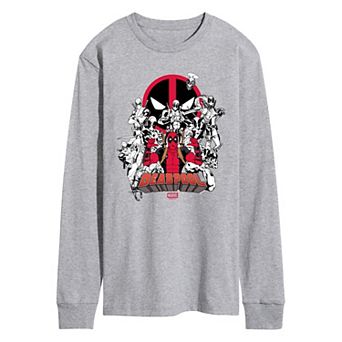 Men's Marvel Deadpool Group Long Sleeve Graphic Tee