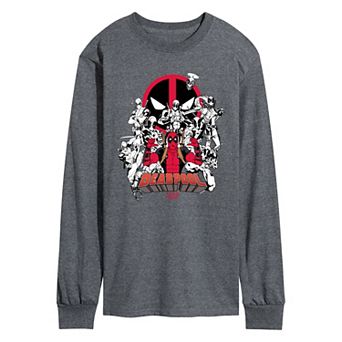 Men's Marvel Deadpool Group Long Sleeve Graphic Tee