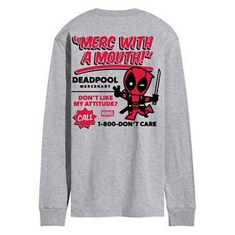Men's Marvel Deadpool Merc With A Mouth Long Sleeve Graphic Tee