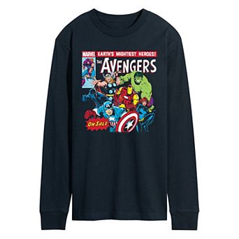 Men's Marvel The Avengers Retro Comic Cover Long Sleeve Graphic Tee