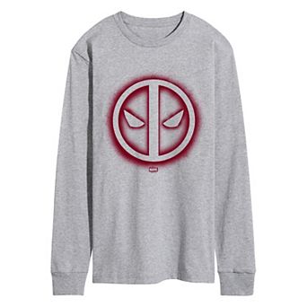 Men's Marvel Deadpool Logo Spray Long Sleeve Graphic Tee