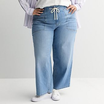 Plus Size Sonoma Goods For Life® High Rise Easy Denim Pants