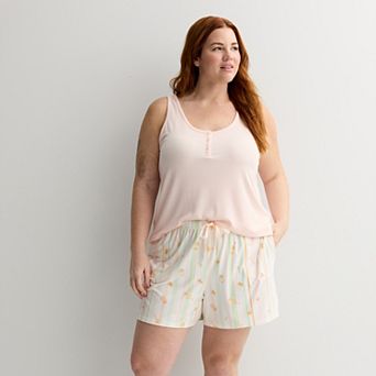 Plus Size Sonoma Goods For Life® Pajama Tank Top & Pajama Shorts Set