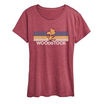 Women's Peanuts Woodstock Stripes Graphic Tee
