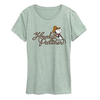 Women's Peanuts Howdy, Partner Snoopy Graphic Tee