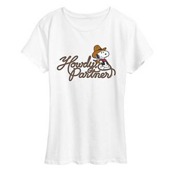 Women's Peanuts Howdy, Partner Snoopy Graphic Tee