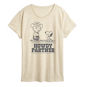 Women's Peanuts Charlie & Snoopy Howdy Partner Graphic Tee