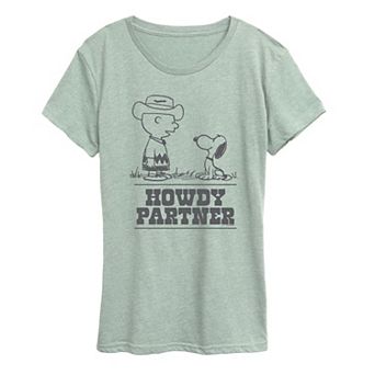 Women's Peanuts Charlie & Snoopy Howdy Partner Graphic Tee