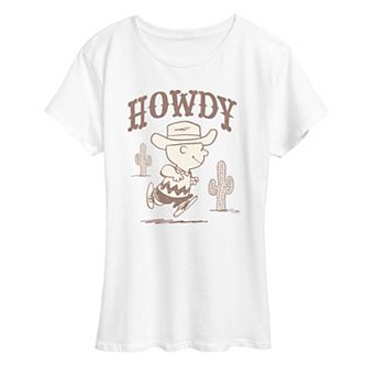 Women's Peanuts Howdy Charlie Brown Graphic Tee