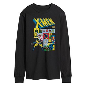 Men's Marvel X-Men Retro Comic Characters Long Sleeve Graphic Tee