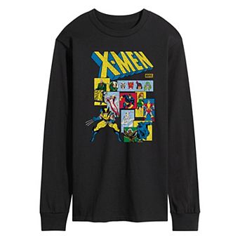 Men's Marvel X-Men Retro Comic Characters Long Sleeve Graphic Tee