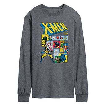 Men's Marvel X-Men Retro Comic Characters Long Sleeve Graphic Tee
