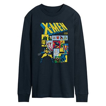 Men's Marvel X-Men Retro Comic Characters Long Sleeve Graphic Tee
