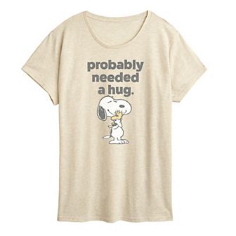 Women's Peanuts Snoopy & Woodstock Probably Needed A Hug Graphic Tee