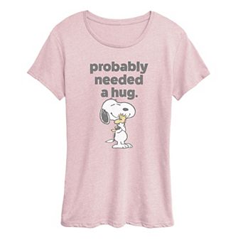 Women's Peanuts Snoopy & Woodstock Probably Needed A Hug Graphic Tee