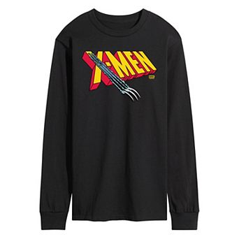 Men's Marvel X-Men Logo Claw Rip Long Sleeve Graphic Tee
