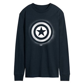 Men's Marvel Captain America Logo Long Sleeve Graphic Tee