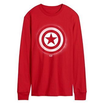 Men's Marvel Captain America Logo Long Sleeve Graphic Tee