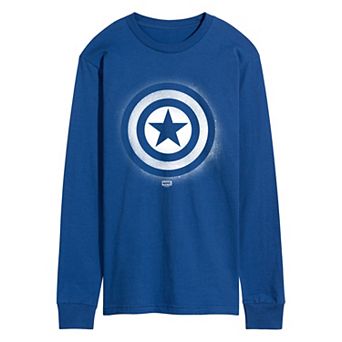 Men's Marvel Captain America Logo Long Sleeve Graphic Tee