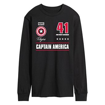Men's Marvel Captain America Long Sleeve Graphic Tee