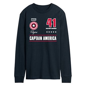Men's Marvel Captain America Long Sleeve Graphic Tee