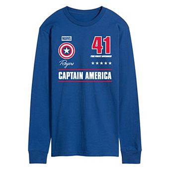 Men's Marvel Captain America Long Sleeve Graphic Tee