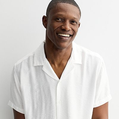 Men's Apt. 9® Modern Luxe Short Sleeve Textured Button-Down Shirt