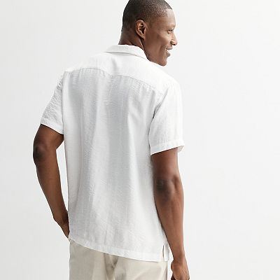 Men's Apt. 9® Modern Luxe Short Sleeve Textured Button-Down Shirt