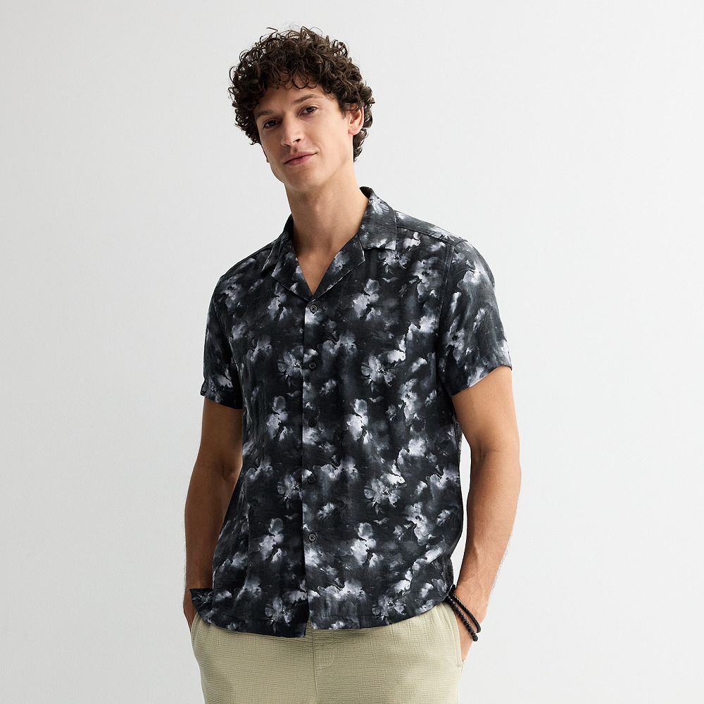 Men's Apt. 9® Modern Luxe Short Sleeve Textured Button-Down Shirt