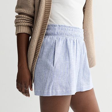 Women's Sonoma Goods For Life® Smocked Waist Linen Shorts