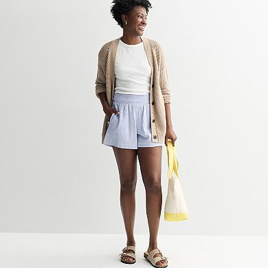 Women's Sonoma Goods For Life® Smocked Waist Linen Shorts