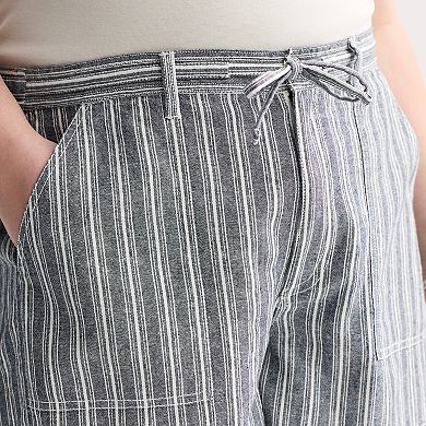 Plus Size Sonoma Goods For Life Mid Rise Linen Blend Shorts