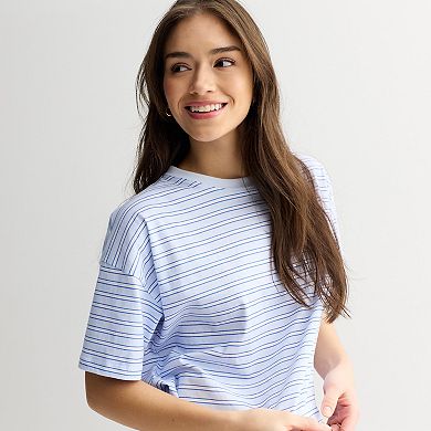 Juniors' SO® Short Sleeve Boxy Cropped T-Shirt