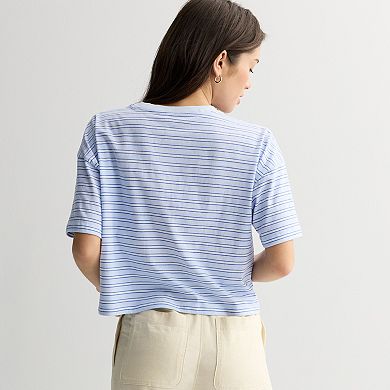 Juniors' SO® Short Sleeve Boxy Cropped T-Shirt