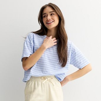 Juniors' SO® Short Sleeve Boxy Cropped T-Shirt