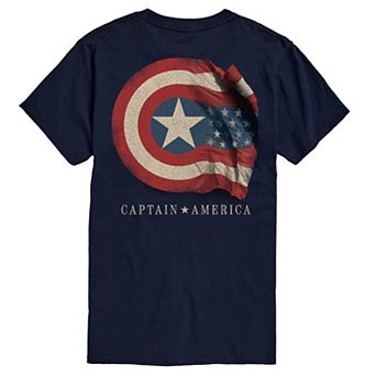 Men's Marvel Captain America Distressed Flag Graphic Tee