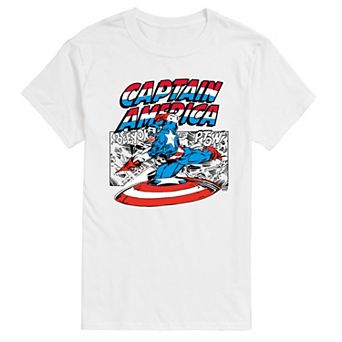 Men's Marvel Captain America Comic Panel Graphic Tee