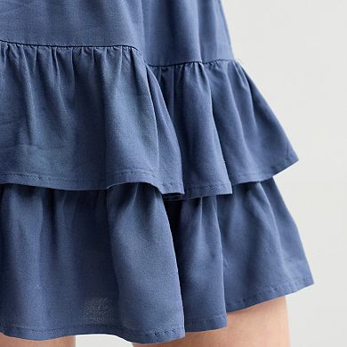 Girls 7-20 SO® Solid Tiered Ruffle Skort in Regular & Plus