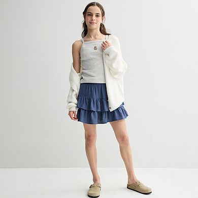 Girls 7-20 SO® Solid Tiered Ruffle Skort in Regular & Plus