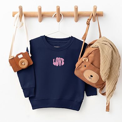 The Juniper Shop Embroidered Love Bold Toddler Sweatshirt