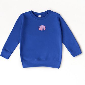 The Juniper Shop Embroidered Love Bold Toddler Sweatshirt