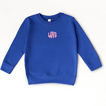 The Juniper Shop Embroidered Love Bold Toddler Sweatshirt