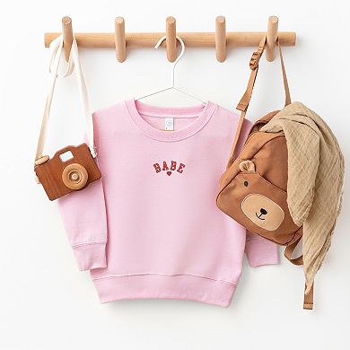 The Juniper Shop Embroidered Babe Heart Toddler Sweatshirt