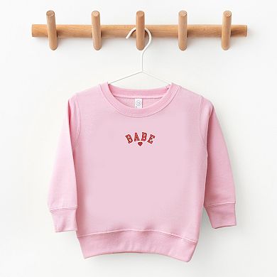 The Juniper Shop Embroidered Babe Heart Toddler Sweatshirt
