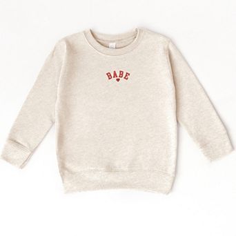The Juniper Shop Embroidered Babe Heart Toddler Sweatshirt