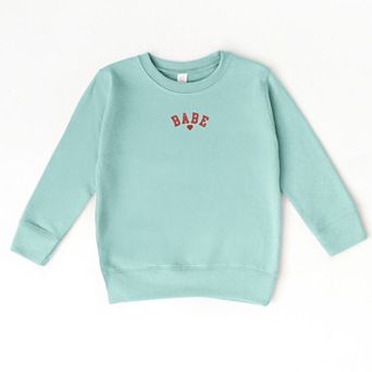 The Juniper Shop Embroidered Babe Heart Toddler Sweatshirt