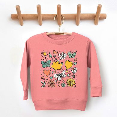 The Juniper Shop Flowers and Butterflies Toddler Sweatshirt