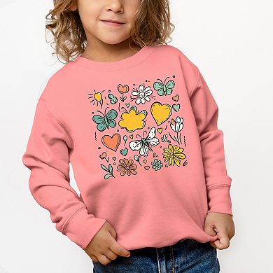 The Juniper Shop Flowers and Butterflies Toddler Sweatshirt